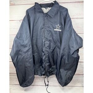 Dallas Cowboys NFL Team Apparel Navy Blue Coaches Windbreaker Jacket Mens XXL